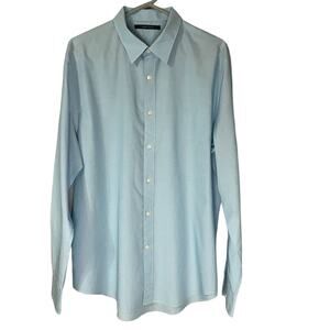 Perry Ellis Men's Blue Long Sleeve Dress Shirt Size XL EUC